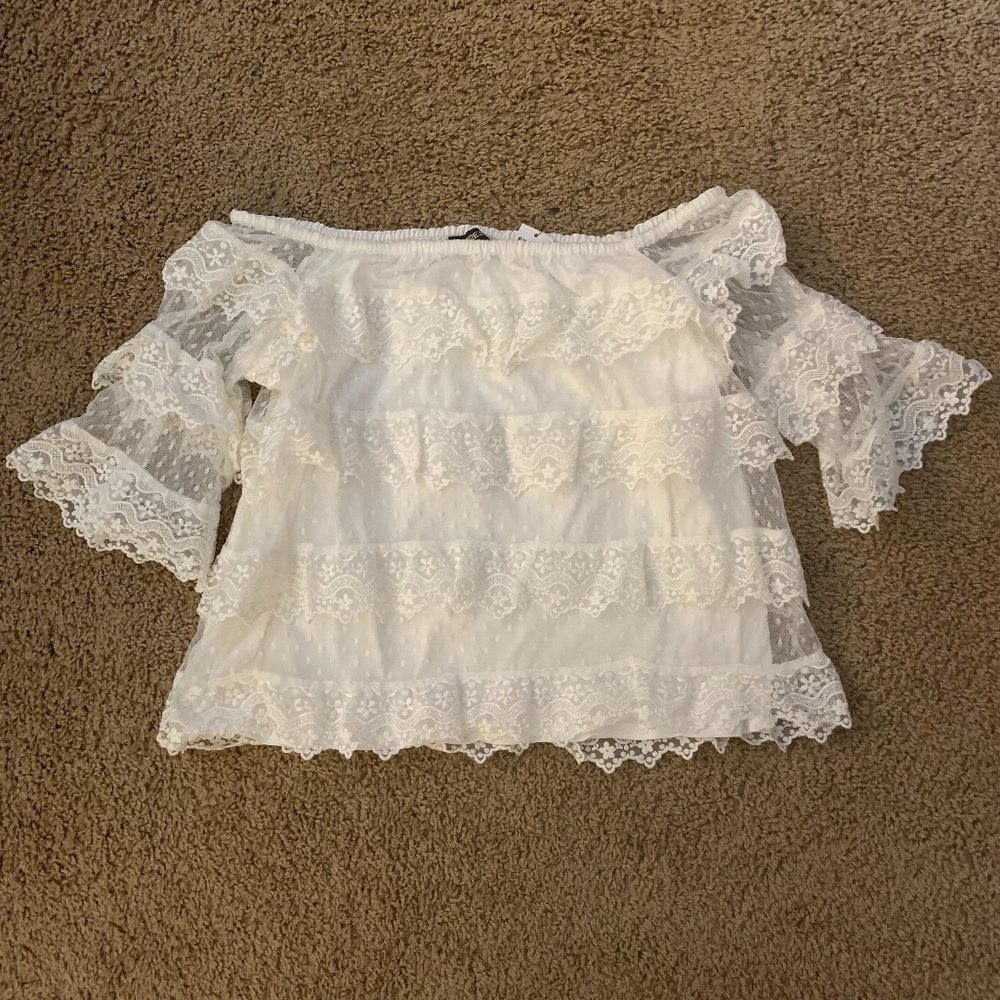 Express White Lace Top